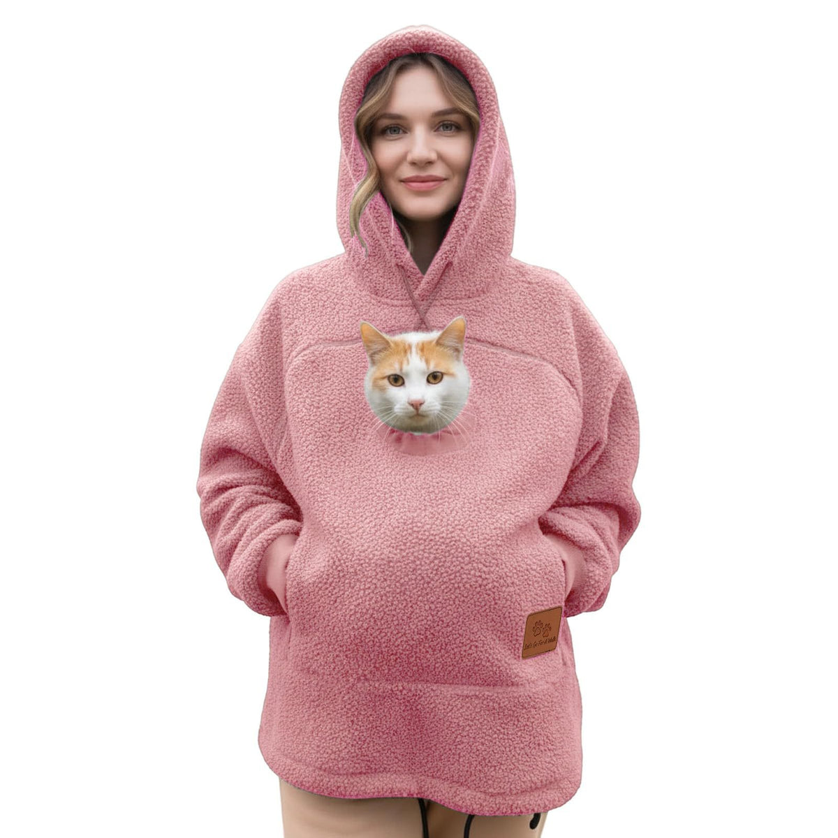 2025 European and American Cross-Border Fast Selling Amazon Cashmere Hooded Sweatshirt Hoodie Loose Casual Warm Sweatshirt