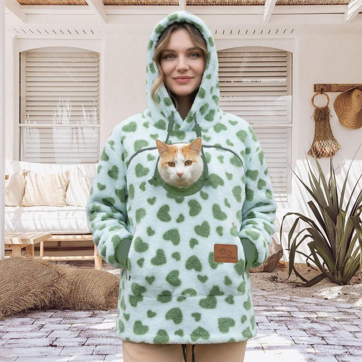 2025 European and American Cross-Border Fast Selling Amazon Cashmere Hooded Sweatshirt Hoodie Loose Casual Warm Sweatshirt