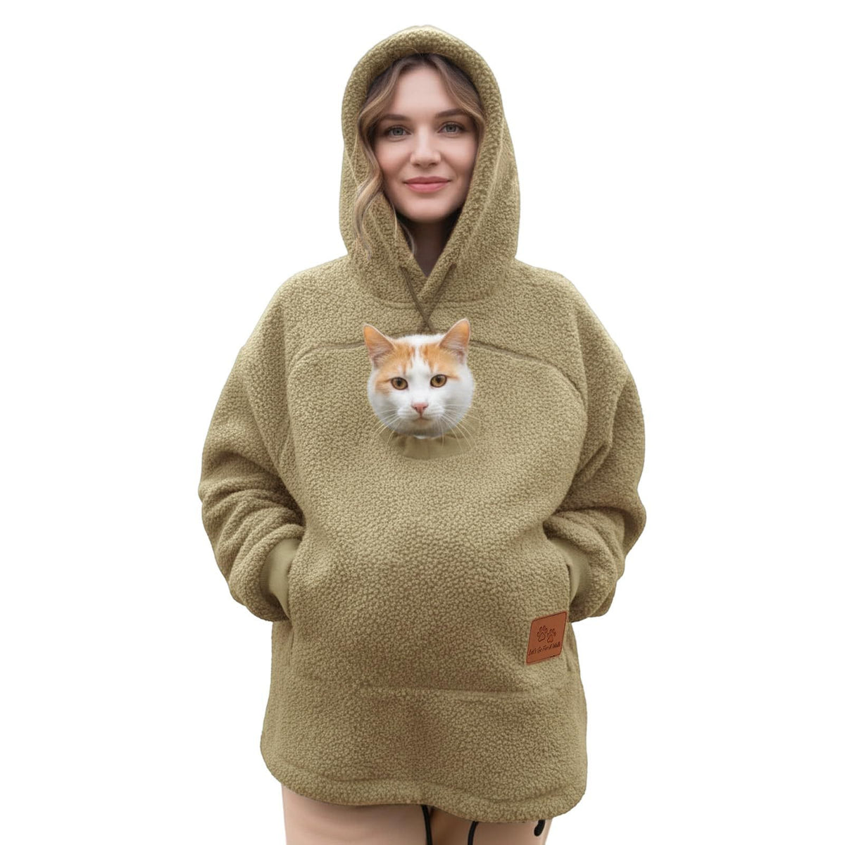 2025 European and American Cross-Border Fast Selling Amazon Cashmere Hooded Sweatshirt Hoodie Loose Casual Warm Sweatshirt