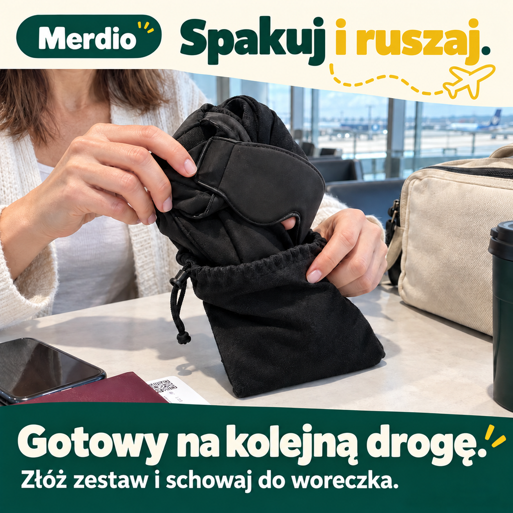 Merdio — Spakuj i ruszaj. Zestaw podróżny składany do woreczka